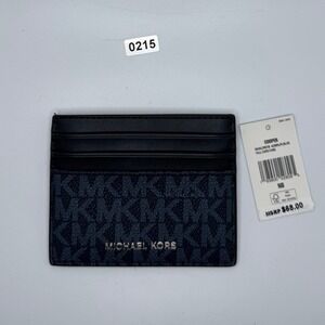 Michael Kors Cooper Card Case Black Signature Print Leather#215